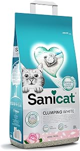 Sanicat White Clumping Cat Litter Rose Petal Scent 8 L