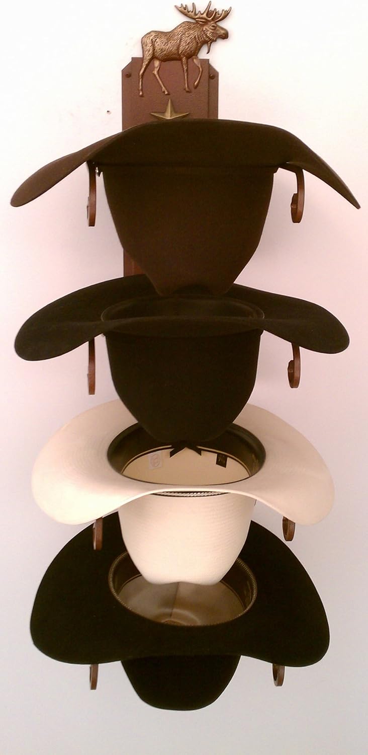 western hat racks on Clothing Closet Storage Mark Christopher Collection American Made Cowboy Hat Rack Moose Hat Racks