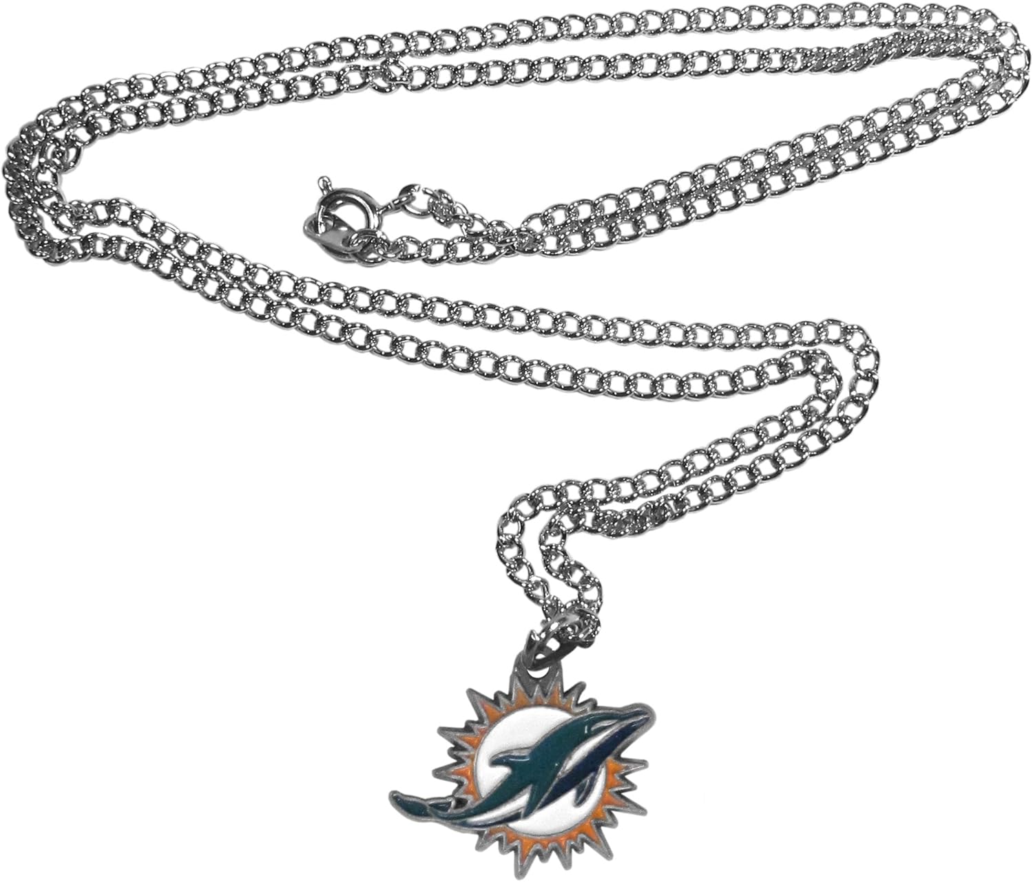 NFL Siskiyou Sports Fan Shop Miami Dolphins Chain Necklace 22 inch Team Color : Sports Fan Necklaces : Sports & Outdoors
