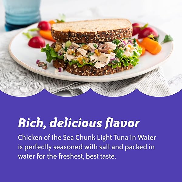 CHICKEN OF THE SEA CHUNK LIGHT TUNA IN WATER, WILD CAUGHT TUNA, 5-OUNCE CAN (PACK OF 1)