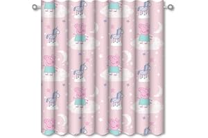 Character World Official Peppa Pig Curtains | Pink Stardust Children’s Bedroom Curtains | Perfect for Any Children’s Bedroom (54 inch)