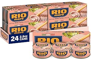 Rio Mare Premium Yellowfin Tuna in Olive Oil, 3 x 2.8 Ounce Can (Pack of 8, Total 67.2 Ounce), Italy's No.1 Tuna Brand, Wild Caught, High Protein Canned Tuna