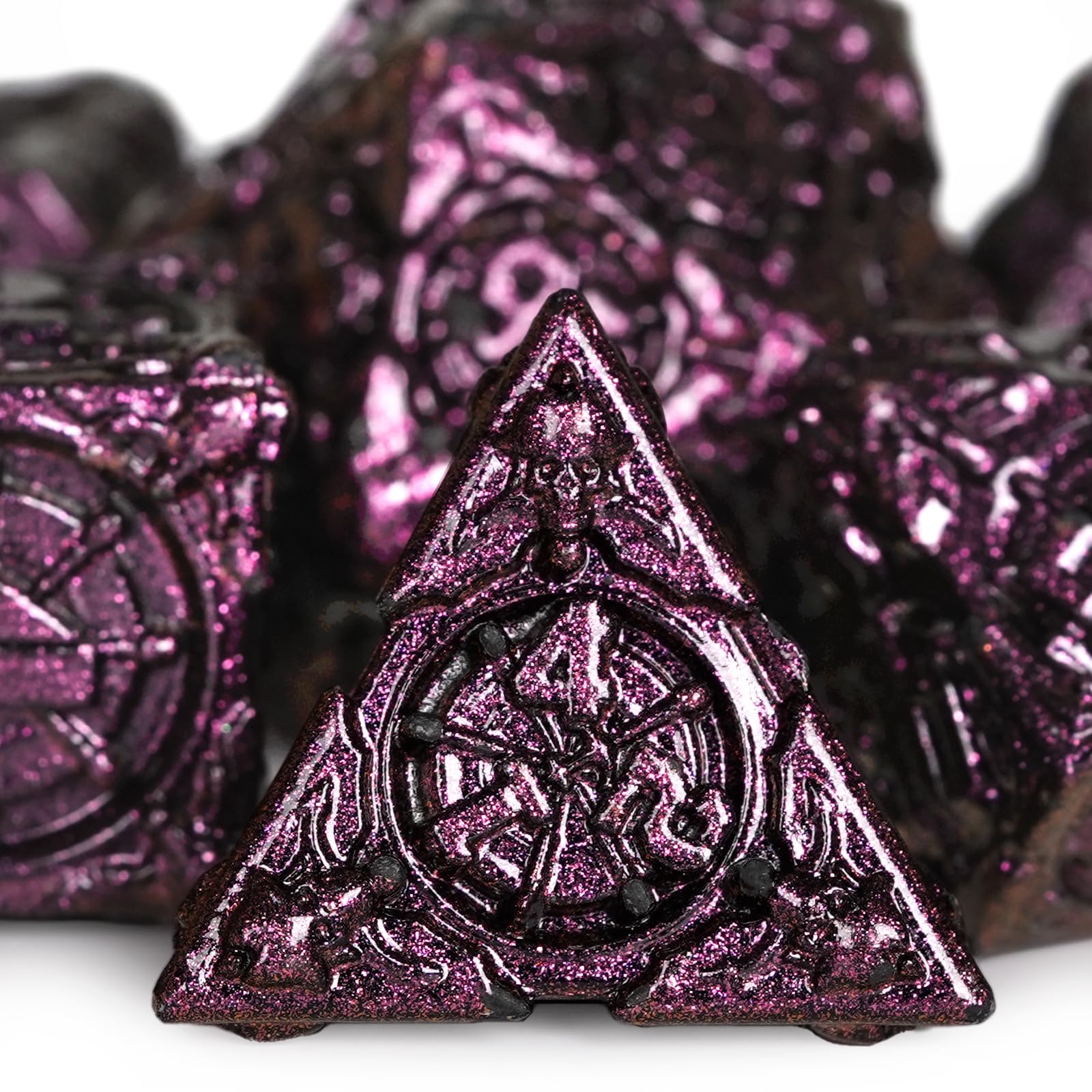 HKDZ Dnd Dice 7Pcs Set, Polyhedral Rpg Dnd Dice, D&d Dice For Role Playing Table Game Dungeons And Dragons Dice Mtg Pathfinder D&d Dice Set colorful, Purple Red — image 1