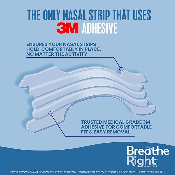 BREATHE RIGHT NASAL STRIPS, EXTRA STRENGTH CLEAR NOSE STRIPS, DRUG-FREE NASAL CONGESTION RELIEF FOR BETTER BREATHING, HELP RELIEVE SNORING, CAUSED BY COLDS & ALLERGIES, DEVIATED SEPTUM, 44CT
