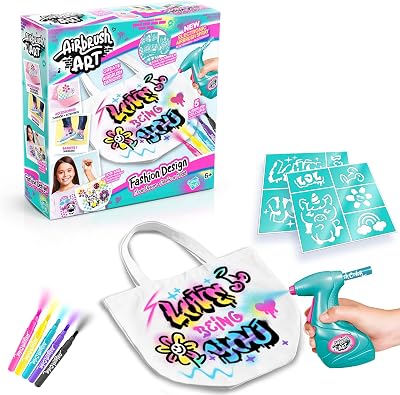 Canal Toys Airbrush Fashion Design Kit for Kids Battery Powered Stencils