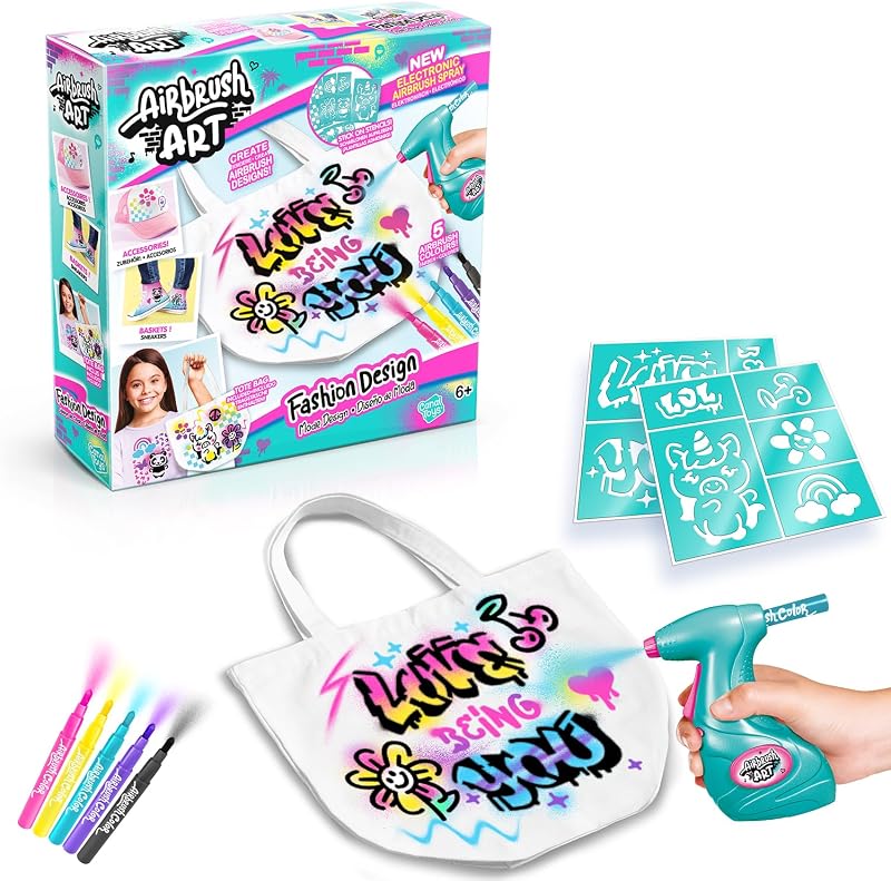 Canal Toys Airbrush Fashion Design Kit for Kids Battery Powered Stencils