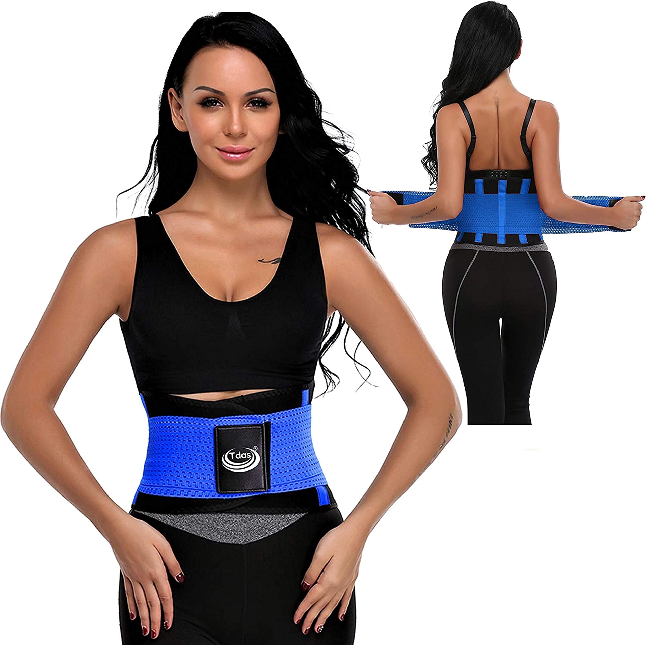 Tdas sweat slim belt for men women waist stomach belt shaper fitness belt yoga wrap hot belt unisex weight loss back pain gym running travel tummy workout