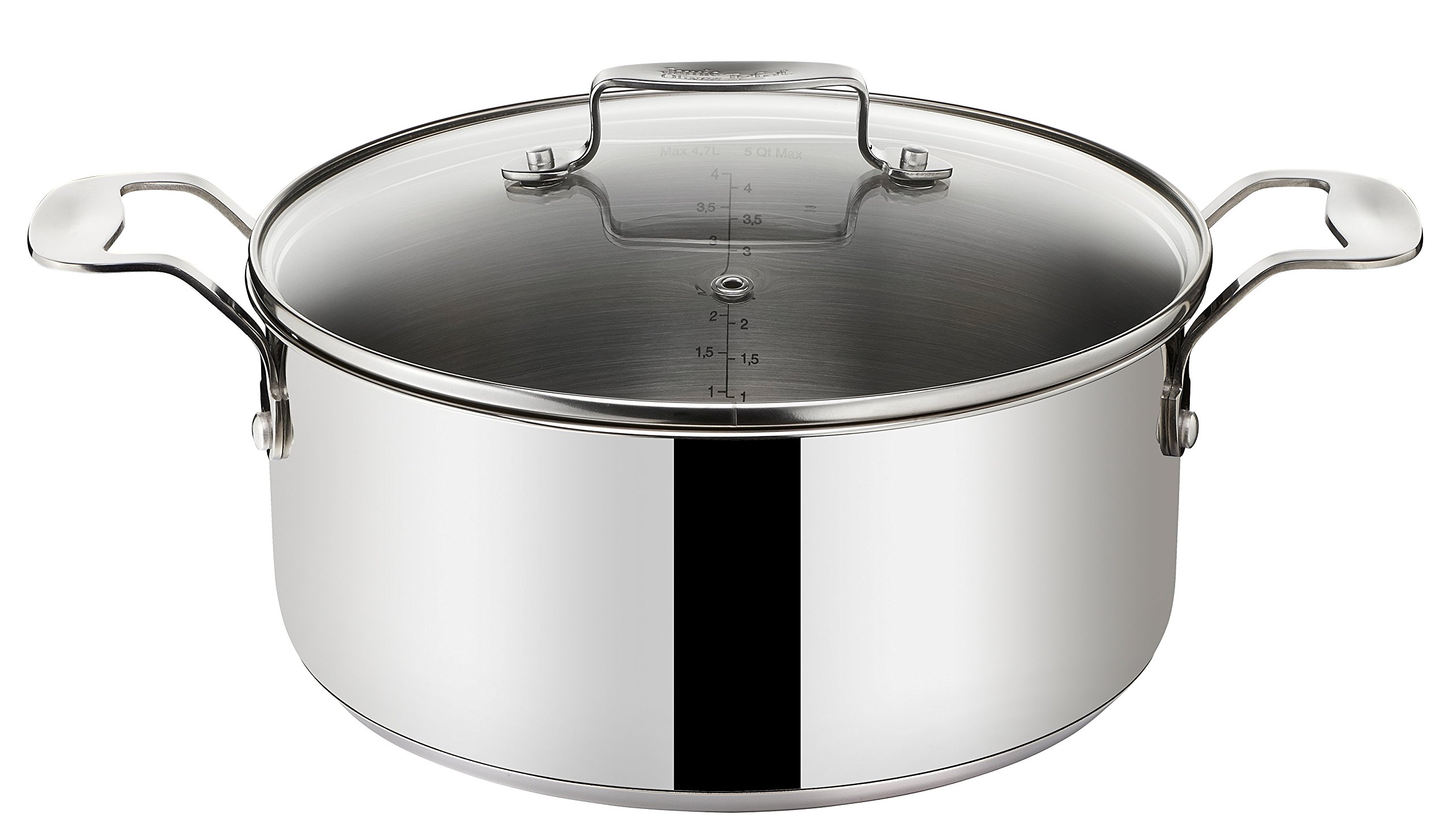 Tefal Jamie Oliver Stainless Steel Casserole Pot with Glass Lid