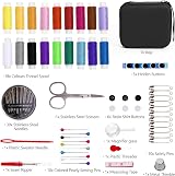 AUERVO Mini Sewing Kit 87Pcs Travel Case Thread Needles Scissors Buttons view 6