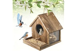 BESWORLDS Hummingbird House for Outside Hanging, Wooden Hummingbird Gifts Nest, Ideal Birdhouses for Outdoors, Hummingbird Gifts for Garden Lovers, Great Home Decoration