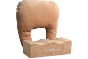 Mello Active BBL Pillow After Surgery Recovery Set – Doctor-Recommended BBL Pillow with Back Support Cushion – Firm, Lightweight & Portable – Ultimate Comfort for Home, Car & Office Khaki