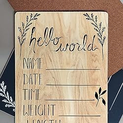 Cohas Hello World Newborn Baby Announcement Printed