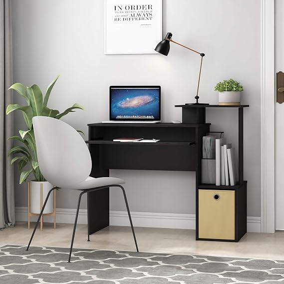 Nero/Marrone Furinno 12095BK/BR econ Multiuso casa Ufficio Computer  scrivania con Bin Scrivanie e postazioni di lavoro Postazioni di lavoro per  computer berjaya.edu.my