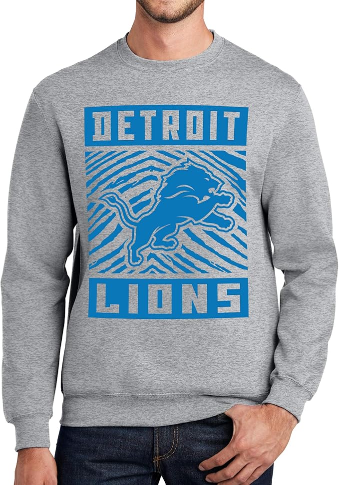 NFL Detroit Lions Unisex Athletic Crew Neck Sweatshirt with Single