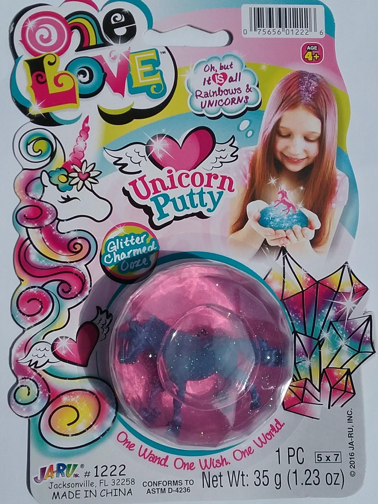 One Love Glitter Unicorn Putty Like Slime With Unicorn