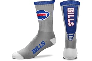FBF - NFL Adult Team Logo Cool Grey Jump Key Crew Dress Socks Footwear For Men And Women Game Day Apparel - Size Large 10-13
