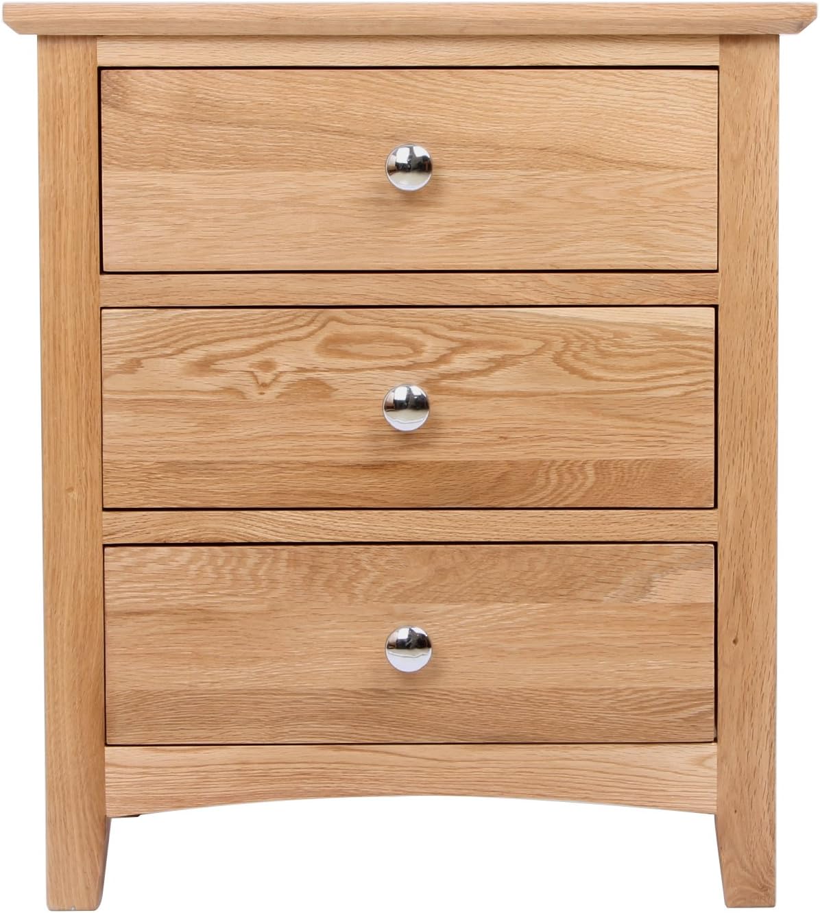 Solid Oak 3 Drawers Bedside Table Bedside Cabinet Side Lamp End