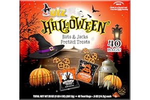 GSE Utz Halloween Pretzel Box, Bat and Pumpkin Shaped Pretzels, 40 Ct (0.5 Oz. Bags) ( 1 BOX )