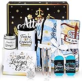SmoothNovelty 10 Pcs Lawyer Gifts Law Student Gifts Include Lawyer Blanket Coffee Mug Pens Socks Keychain Candle Card Present Box for Student Attorneys(Black Gold)