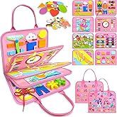 Gojmzo Busy Board Montessori Toys for Toddler Girl Birthday Gifts, Busy Book Sensory Toys for Toddlers, Learning Educational Toddler Travel Activities