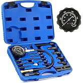 OMT 18pc Diesel Engine Compression Tester Kit, Adjustable Pressure Gauge | Premium Brass Core; Glow Plug Injector Adapters; Cylinder Leakage Diagnostics; Vehicle Repairs; For Professional Mechanics