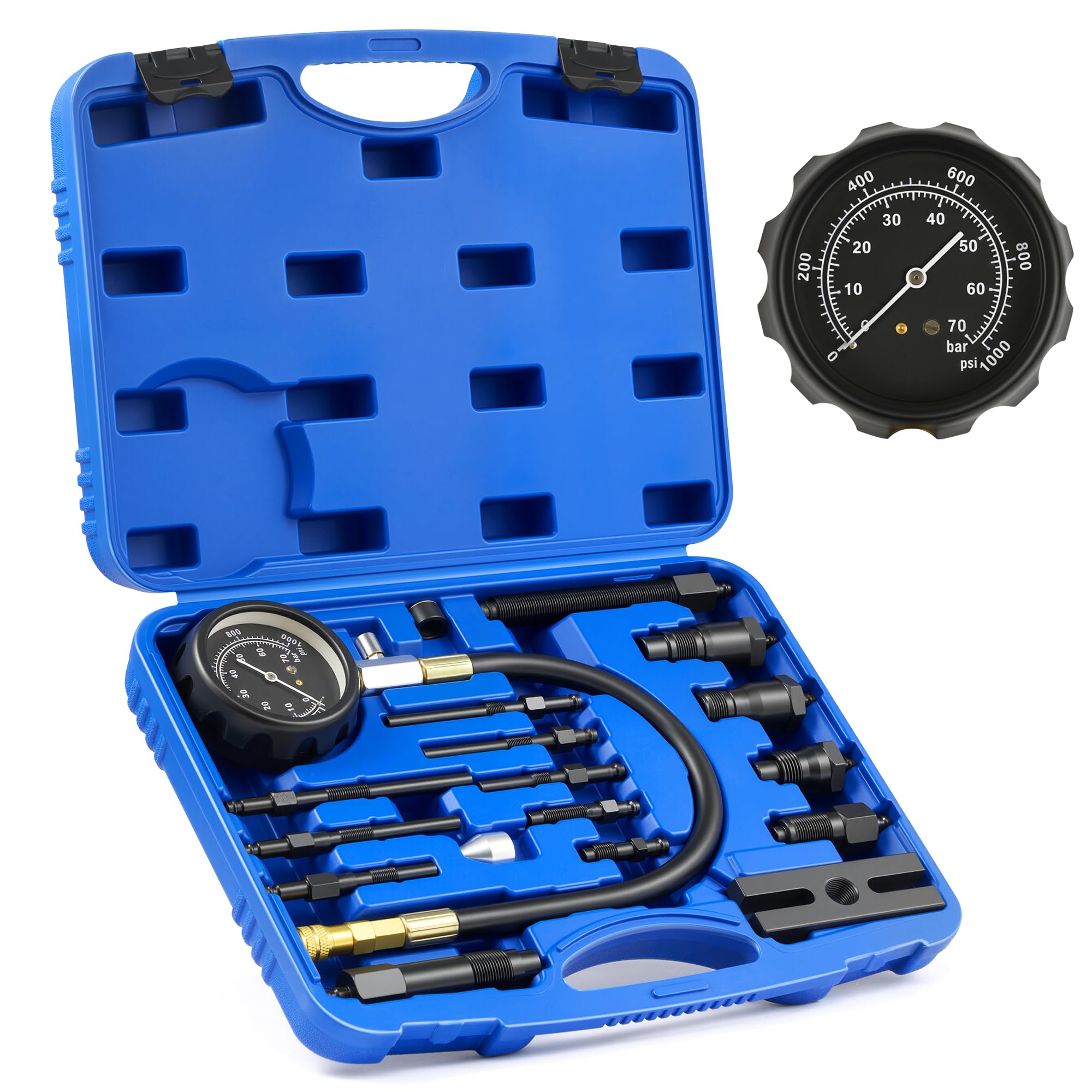 Photo 1 of Orion Motor Tech Diesel Engine Compression Tester, 18pc Compression Tester Kit for Diesel Engines, Adjustable Diesel Pressure Tester Kit with Pressure Gauge Spark Glow Plug Injector Adapters