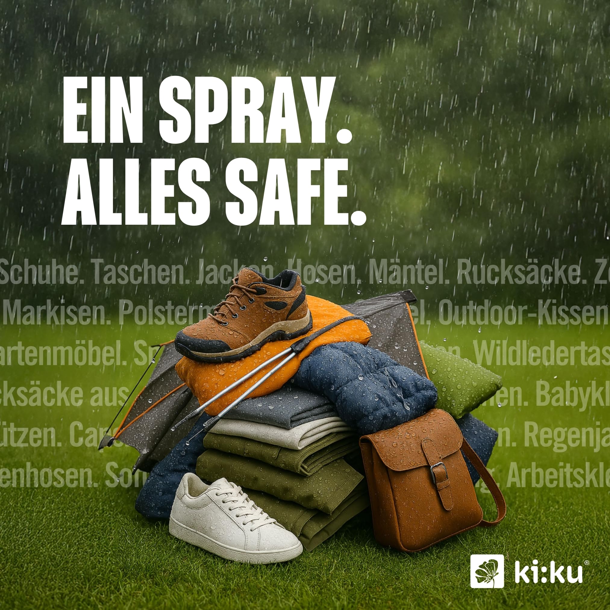 ki:ku Universal Imprägnierung | Imprägnierspray Schuhe, Jacke, Gore-Tex, Zelt, Wildleder, Polster | wasserabweisend atmungsaktiv Fleckenschutz (2,5 l) 3