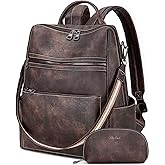 AGLOD Vegan Leather Laptop Backpack for Women 15.6 Inch Work Backpack Purse for Travel College