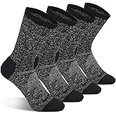 Busy Socks Cushioned Crew Sport Socks for Men Women, Recycled Lightweight Moisture Wicking Athletic Cycling Socks 4 pack