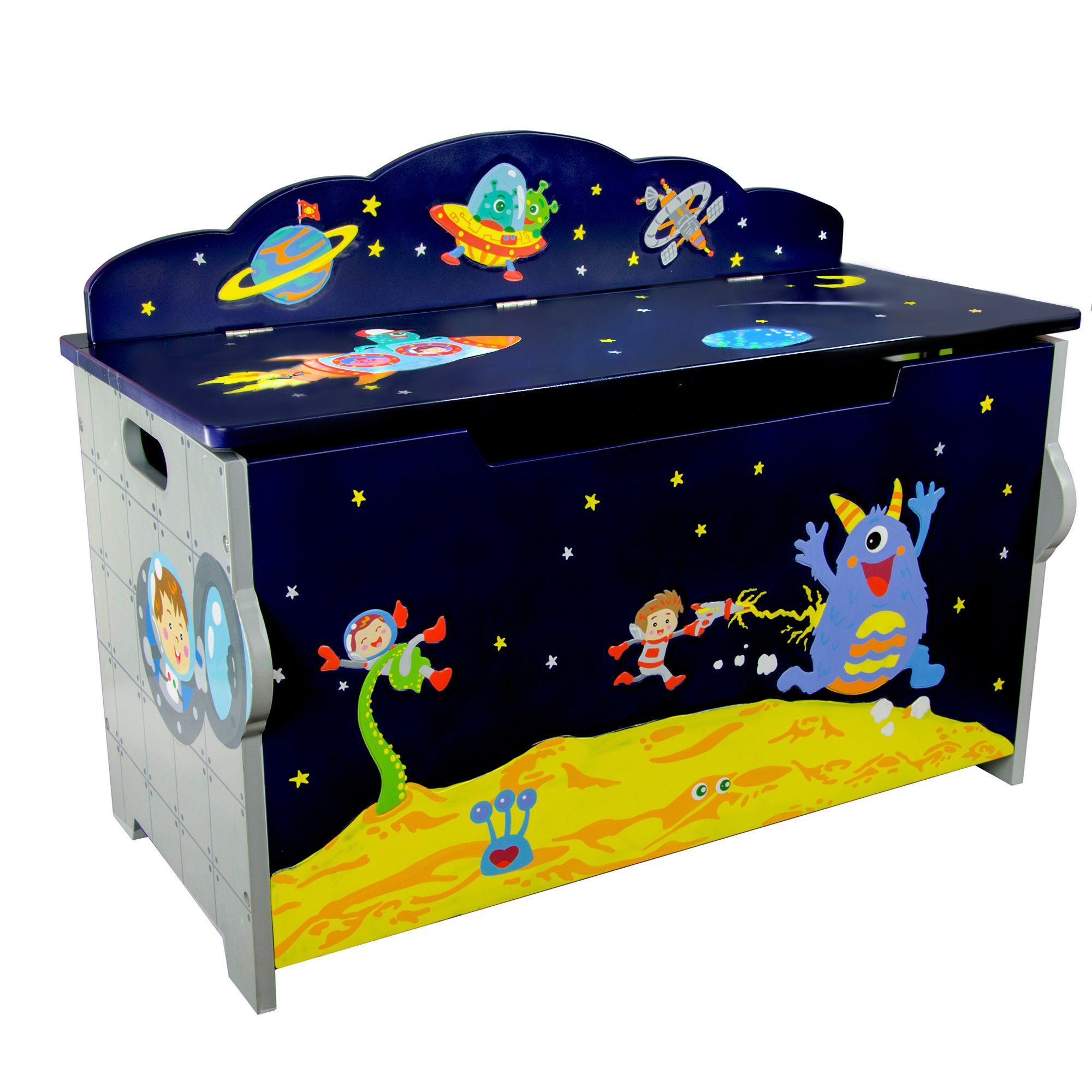 Fantasy Fields Children Outer Space Wooden Toy Box Chest Kids Storage TD-12219A