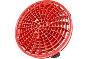 DETAIL GUARDZ Dirt Lock Car Wash Insert – Bucket Filter for 3–8 Gallon Round Pails – Traps Debris, Prevents Swirl Marks – Self-Locking Rubber Grips, Venturi Flow, Cleaning Tool (Red)