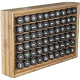 AllSpice Wood Spice Rack, Includes 60 4oz Jars- Bamboo