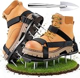 Ohuhu Lawn Aerator Shoes with Stainless Steel Shovel, Velcro Straps