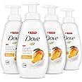 Dove Foaming Body Wash for All Skin Types Mango Butter For Glowing Skin, 13.5 Ounce (Pack of 4)