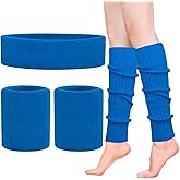 Leg Warmers for Women 80s Headband Wristbands Neon Leg Warmers Set for Sport Yoga - 80s Workout Clothes 90s Outfit for Women