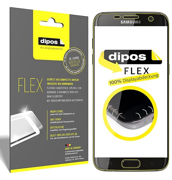 dipos I 3X Schutzfolie 100% passend für Galaxy S6 Edge Folie (Vollständige Displayabdeckung) Displayschutzfolie