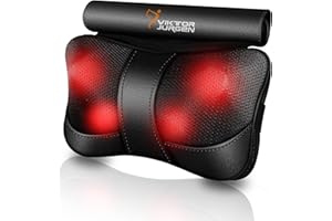 VIKTOR JURGEN Back Massager, Neck Massager with Heat, Shiatsu Shoulder Massager Gifts for Women Men, Deep Kneading Electric Neck Back Massager, Massage Pillow Gifts for Christmas, Mothers Day, Fathers