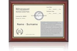 Minesaxel Business License Frame 8.5 x 5.5 Fits Certificate Diploma Tax Certificate Document Frame for Wall and Tabletop Double Display (Cherry Red)