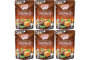VOVIEE Organic Whole Chestnut- Roasted and Peeled Chestnuts- Kosher for Passover - 3 Oz Bag (6-Pack, Total of 18 Oz)