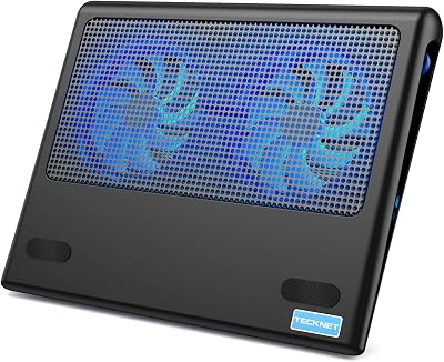 TECKNET Laptop Cooling Pad 12-16 inch Dual 110mm Fans Ergonomic Stand