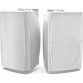 Herdio 8 Inch 600W Outdoor Speakers Passive Waterproof Wired with Powerful Bass, Wall Mount Durable Loud Sound System | Ideal for Large Spaces: Commercial Areas, Spacious Backyards, Auditorium (White)