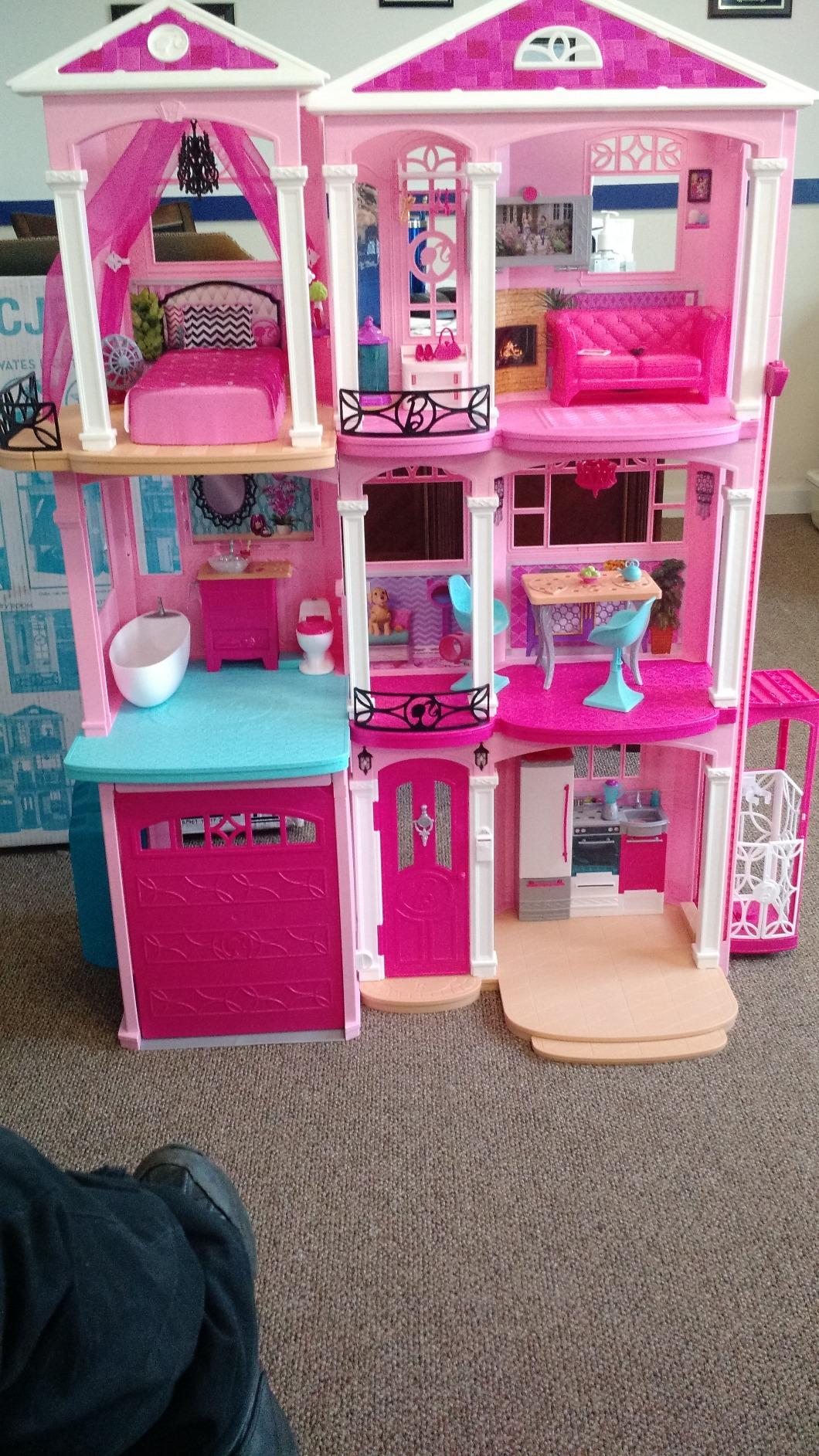barbie dreamhouse doll 3 story furniture girls play beverl