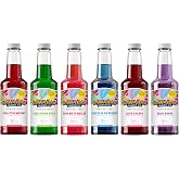 Hawaiian Shaved Ice Syrup Pint 6-pack, Sour Cherry, Sour Grape, Sour Blue Raspberry, Sour Green Apple, Sour Watermelon, &amp; Sour Strawberry for Slushies, Italian Soda, Seltzers, Popsicles, and More