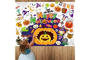 Kepeel Halloween Coloring Poster, Giant Paper Coloring Banner Tablecloth for Kids Indoor Arts and Crafts Activity, Coloring Table Cover Banner for Halloween Party Supplies