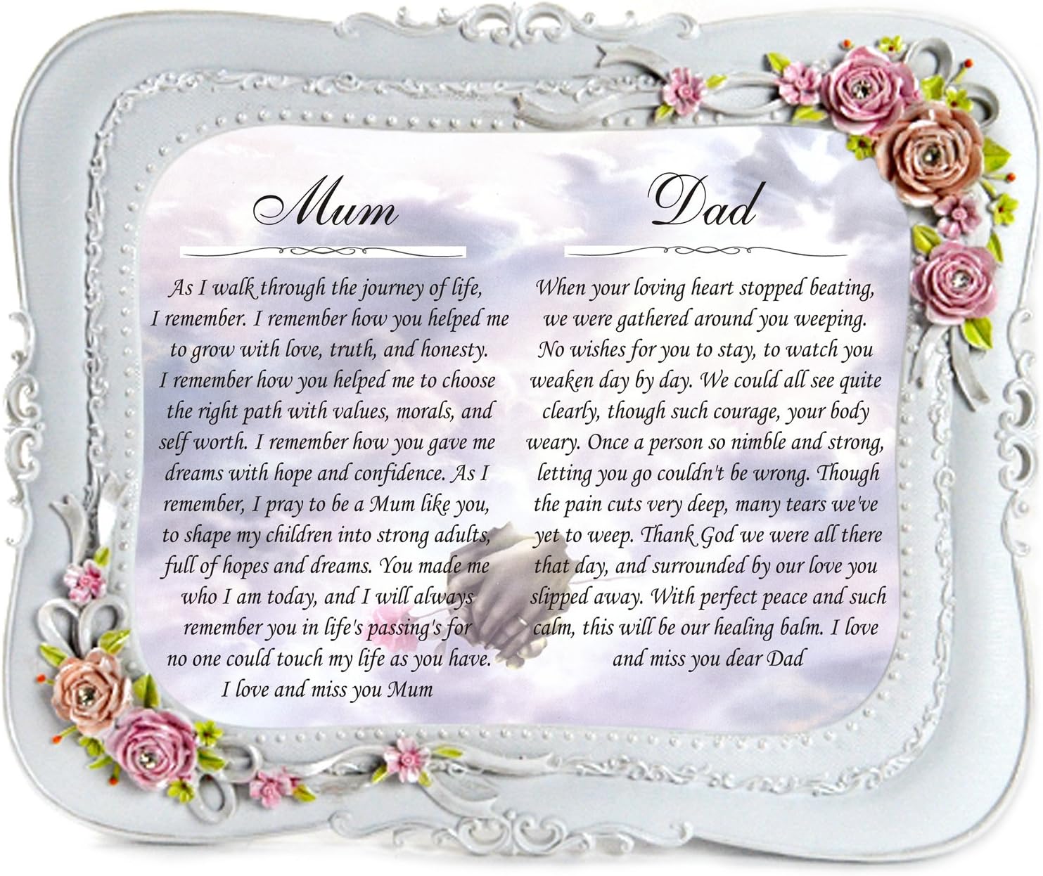 mum and dad memorial photo frame