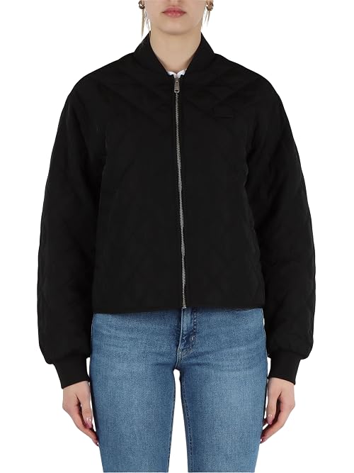 Calvin Klein Women’s Lightweight Quilted Bomber Jacket, Black (Ck Black), M