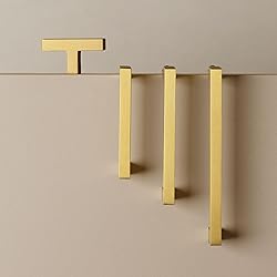 QOGRISUN 2-Pack Solid Brass Cabinet Pulls, Gold