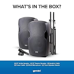 Gemini Sound Bluetooth Dual Active/Passive 15" Inch