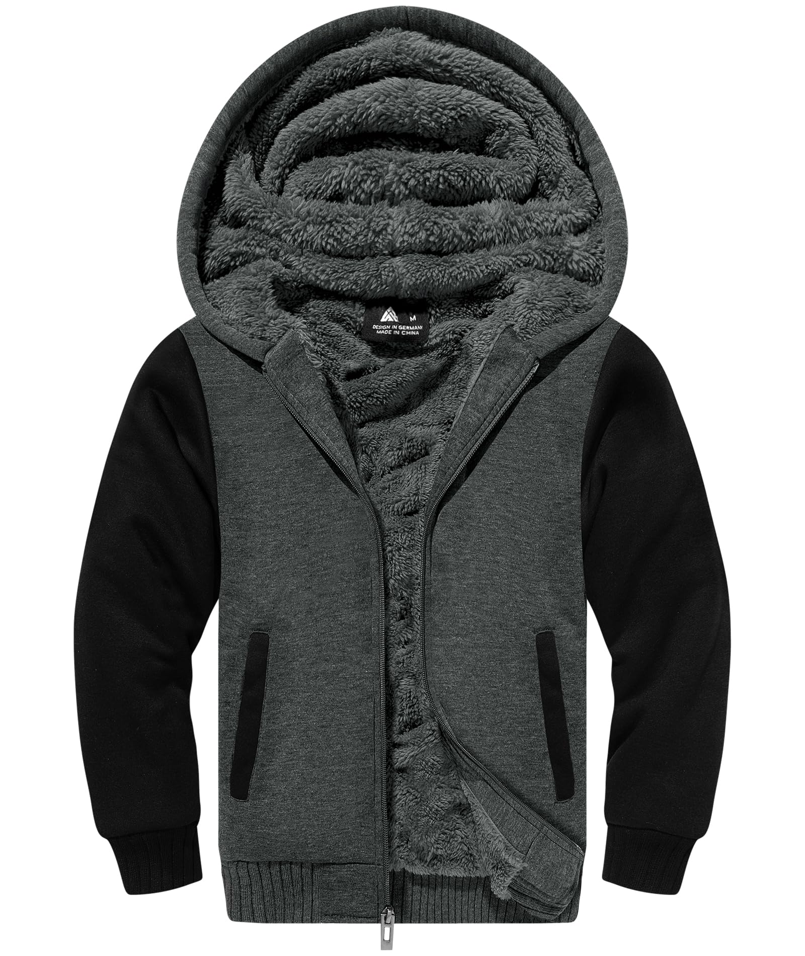 GEEK LIGHTING Boys Sherpa Lined Hoodie Kids Fleece Sweatshirt Full Zip Hooded Jacket Image GEEK LIGHTING Boys Sherpa Lined Hoodie Kids Fleece Sweatshirt Full Zip Hooded Jacket Image