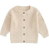 FOMOYUU Toddlers and Newborn Baby Girls Boy Cardigan Sweater Long Sleeve Button Up Knit Sweatshirt Jacket Fall Outfits